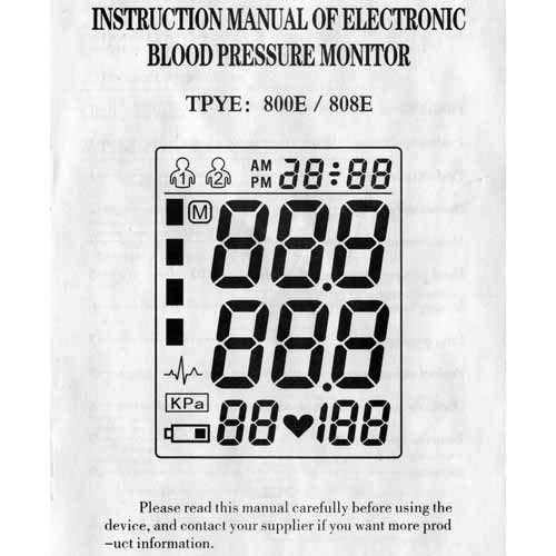 Yongrow BP-808E / BP-800E инструкция на китайские тонометры