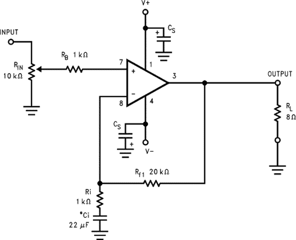 LM3875 схема усилителя