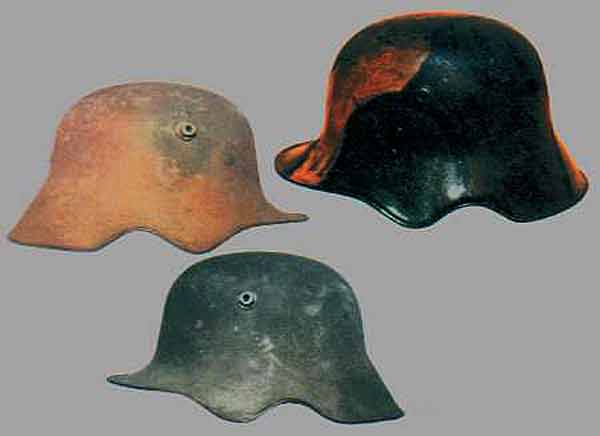 M1918 Stahlhelm, немецкие каски с различными типами окраски