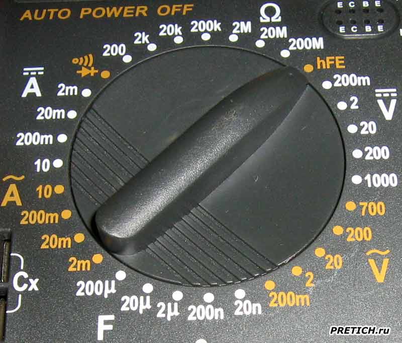 Senit VC890D+ органы управления мультиметра