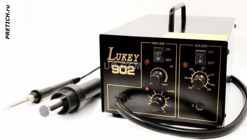термофен и паяльник в станции Lukey 902