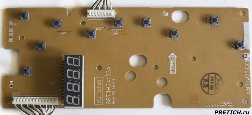LG MH-595T плата кнопок и индикации печи, разборка