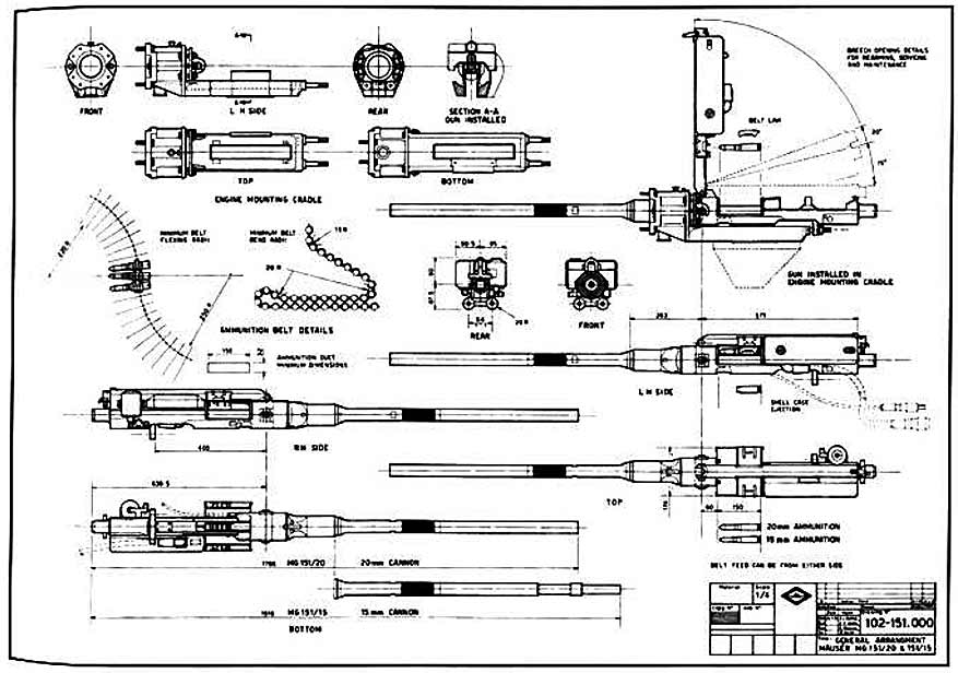 чертеж немецкой пушки MG 151