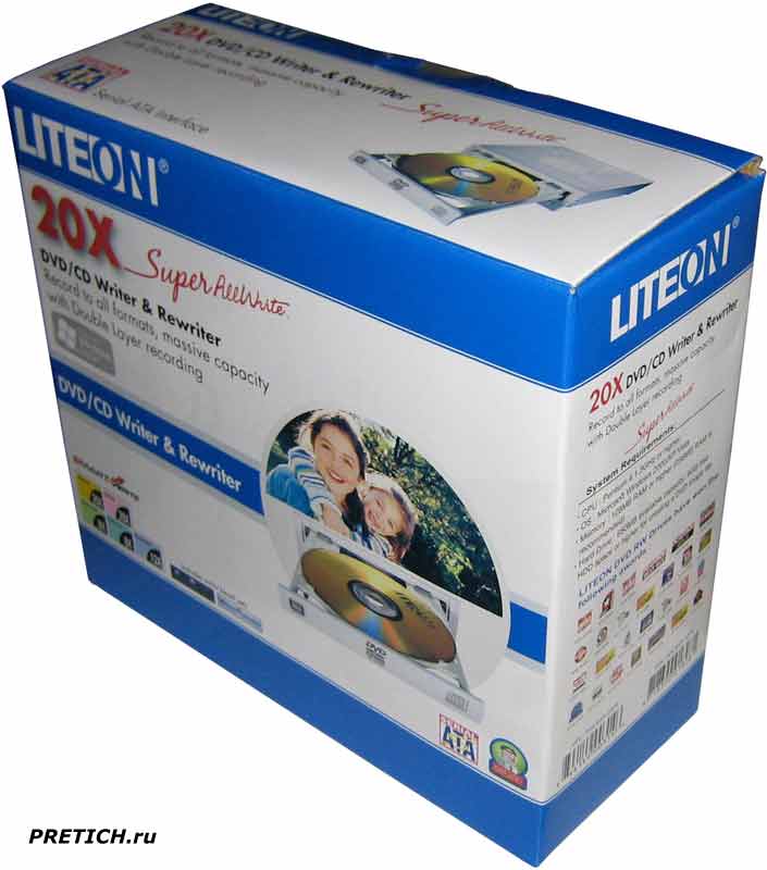 LITE-ON DH-20A3S обзор DVD-RW привода, бокс